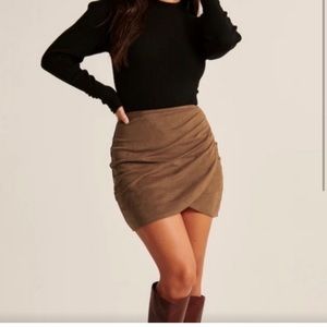 Abercrombie & Fitch camel brown vegan suede skirt